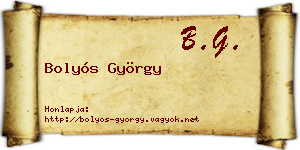 Bolyós György névjegykártya