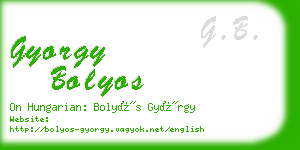 gyorgy bolyos business card